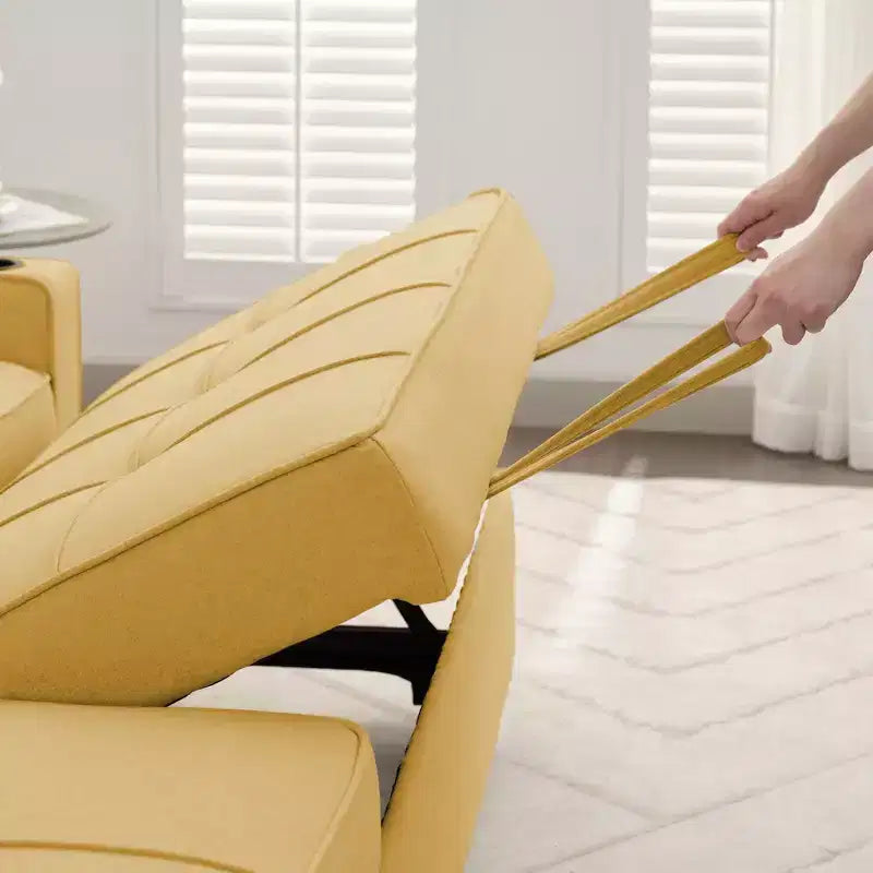 Divano a L convertibile HYLEORY con letto estraibile, divano letto con chaise longue reversibile per soggiorno, appartamento, camera da letto, ufficio
