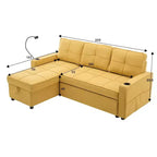 Divano a L convertibile HYLEORY con letto estraibile, divano letto con chaise longue reversibile per soggiorno, appartamento, camera da letto, ufficio