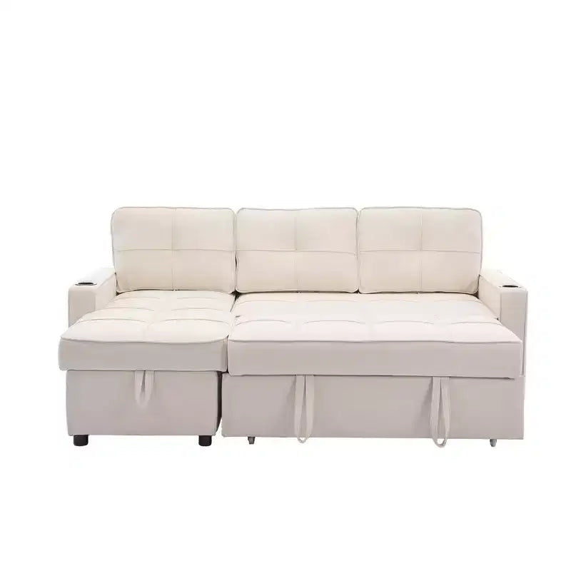 Divano a L convertibile HYLEORY con letto estraibile, divano letto con chaise longue reversibile per soggiorno, appartamento, camera da letto, ufficio