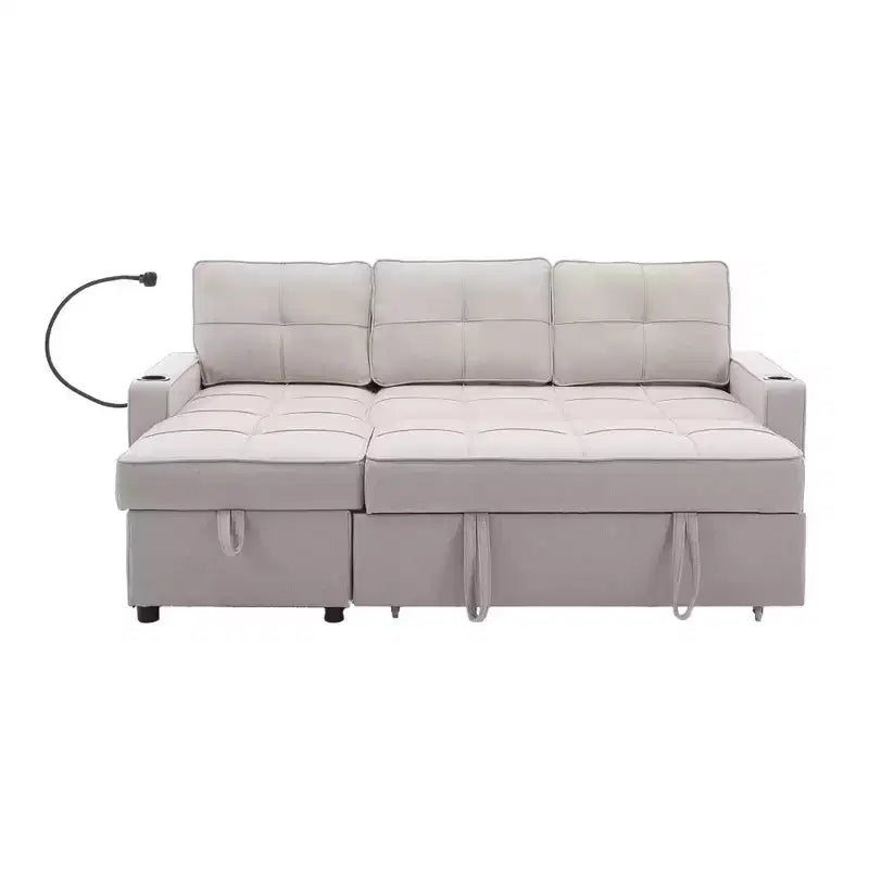 Divano a L convertibile HYLEORY con letto estraibile, divano letto con chaise longue reversibile per soggiorno, appartamento, camera da letto, ufficio