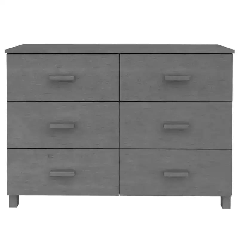 Cassettiera Grigio Scuro 44.5x15.7x31.5 Legno Massello Pino