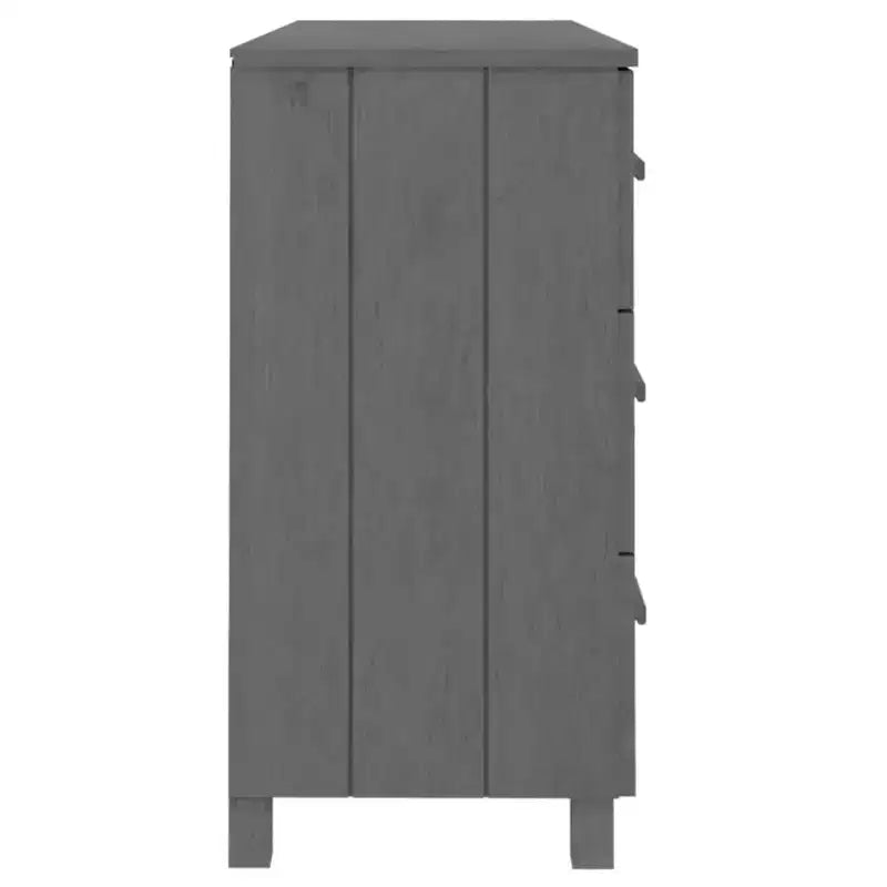 Cassettiera Grigio Scuro 44.5x15.7x31.5 Legno Massello Pino