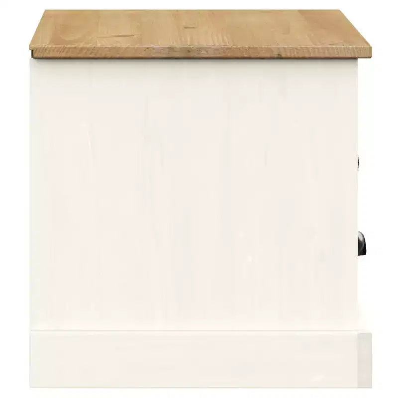 Mobile porta TV in legno massello di pino bianco - 105,9x39,9x39,9 cm con cassetto, ripiano aperto e armadietto, facile da pulire