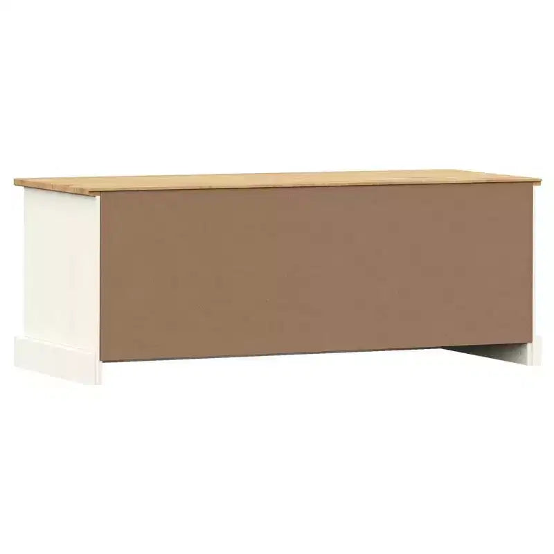 Mobile porta TV in legno massello di pino bianco - 105,9x39,9x39,9 cm con cassetto, ripiano aperto e armadietto, facile da pulire