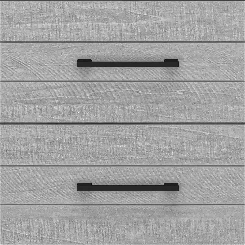Comodino a 5 cassetti (Interlock) - Quercia Grigio Polvere