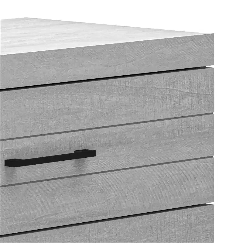 Comodino a 5 cassetti (Interlock) - Quercia Grigio Polvere