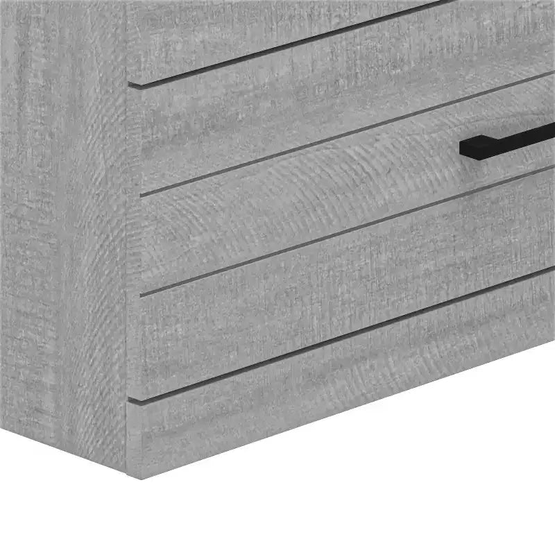 Comodino a 5 cassetti (Interlock) - Quercia Grigio Polvere