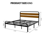 Struttura Letto King Size, Telaio Piattaforma Robusto con Testiera in Legno e Vano Contenitore Sottoposto, Base Materasso Silenziosa, Facile Montaggio