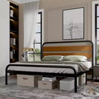 Struttura Letto King Size, Telaio Piattaforma Robusto con Testiera in Legno e Vano Contenitore Sottoposto, Base Materasso Silenziosa, Facile Montaggio