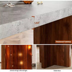 GustoWave 55 Tavolo da Bar per Casa con Piano in Finto Marmo, Tavolo Alto da Pub per Cucina, Salotto, Sala da Pranzo