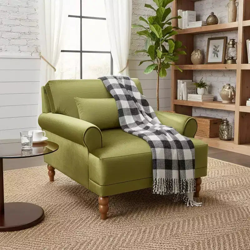 Polibi Poltrona Accent Oversize con Braccioli Circolari e Cuscino Lombare