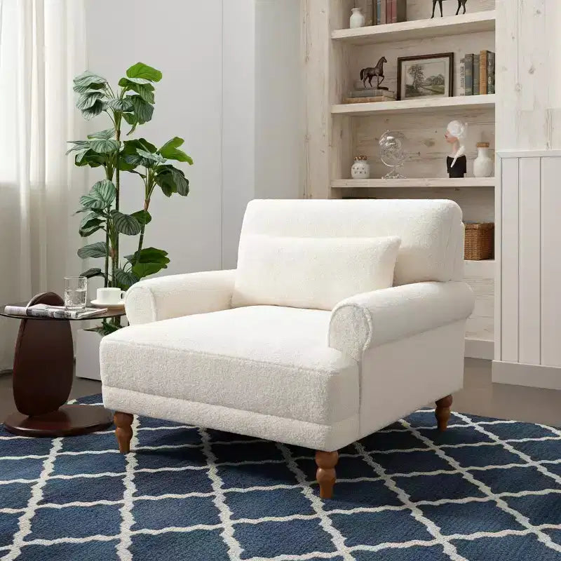 Polibi Poltrona Accent Oversize con Braccioli Circolari e Cuscino Lombare
