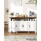Amada Mobile Buffet con Ante, Credenza Grande da 140 cm con Ripiani Regolabili, 4 Ante, Mobile Moderno da Bar per Caffè in Stile Rustico