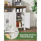 Amada Mobile Buffet con Ante, Credenza Grande da 140 cm con Ripiani Regolabili, 4 Ante, Mobile Moderno da Bar per Caffè in Stile Rustico