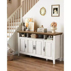 Amada Mobile Buffet con Ante, Credenza Grande da 140 cm con Ripiani Regolabili, 4 Ante, Mobile Moderno da Bar per Caffè in Stile Rustico