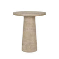Cream Round Side Table with Pedestal Base 22x22x25.5