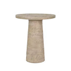 Cream Round Side Table with Pedestal Base 22x22x25.5