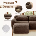 Divano a U senza struttura, spugna HD 32D, fondo antiscivolo, nessun assemblaggio, design ergonomico, combinazione libera, confezionato sottovuoto per soggiorni/studi