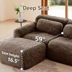 Divano a U senza struttura, spugna HD 32D, fondo antiscivolo, nessun assemblaggio, design ergonomico, combinazione libera, confezionato sottovuoto per soggiorni/studi