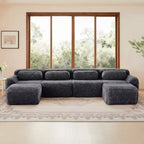 Divano a U senza struttura, spugna HD 32D, fondo antiscivolo, nessun assemblaggio, design ergonomico, combinazione libera, confezionato sottovuoto per soggiorni/studi