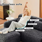 Divano a U senza struttura, spugna HD 32D, fondo antiscivolo, nessun assemblaggio, design ergonomico, combinazione libera, confezionato sottovuoto per soggiorni/studi