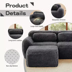 Divano a U senza struttura, spugna HD 32D, fondo antiscivolo, nessun assemblaggio, design ergonomico, combinazione libera, confezionato sottovuoto per soggiorni/studi