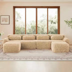 Divano a U senza struttura, spugna HD 32D, fondo antiscivolo, nessun assemblaggio, design ergonomico, combinazione libera, confezionato sottovuoto per soggiorni/studi