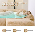 Divano a U senza struttura, spugna HD 32D, fondo antiscivolo, nessun assemblaggio, design ergonomico, combinazione libera, confezionato sottovuoto per soggiorni/studi