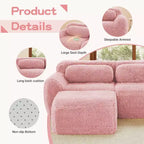 Divano a U senza struttura, spugna HD 32D, fondo antiscivolo, nessun assemblaggio, design ergonomico, combinazione libera, confezionato sottovuoto per soggiorni/studi