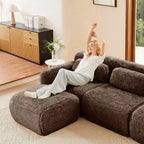 Divano a U senza struttura, spugna HD 32D, fondo antiscivolo, nessun assemblaggio, design ergonomico, combinazione libera, confezionato sottovuoto per soggiorni/studi