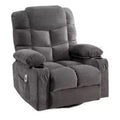 HomeRoots 37 Gray Faux Leather Heated Massage Lift Assist Recliner With USB