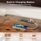 Mobile porta TV LED per TV fino a 75 pollici, mobile TV da 67 pollici con prese di corrente, ripiani a giorno, tavolino porta TV