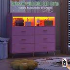 Comò per camera da letto con piano fasciatoio, cassettiera fasciatoio per bambini a 6 cassetti con ripiani aperti