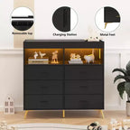 Comò per camera da letto con piano fasciatoio, cassettiera fasciatoio per bambini a 6 cassetti con ripiani aperti