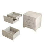 Comodini Set da 2 con Design Scanalato e Cassetti Portaoggetti, Tavolino da Notte per Camera da Leto, Soggiorno, Ingresso - Panipeachy