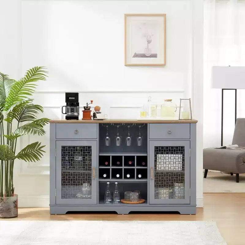 Mobile Credenza Buffet 2 Cassetti 2 Ante, Mobile Bar Caffè, Scaffali Buffet Cucina Sala da Pranzo, Armadio Dispensa Moderno Stile Fattoria