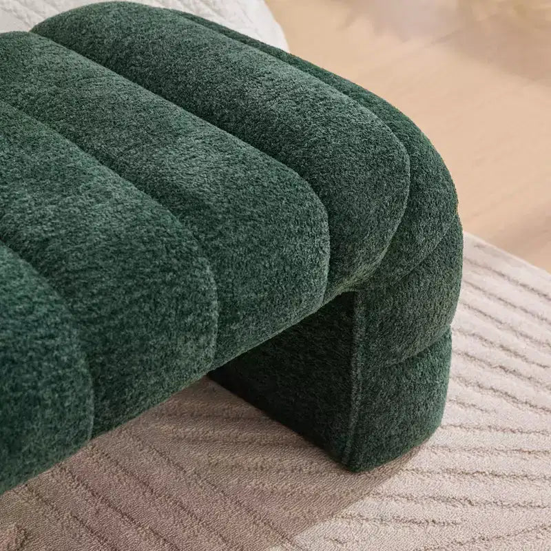 TUYOHW Moderna Panca Ottomana con Tessuto Chenille Trapuntato, Panca da Fondo Letto, Daybed Rettangolare, Sgabello per Toeletta per Soggiorno, Ingresso