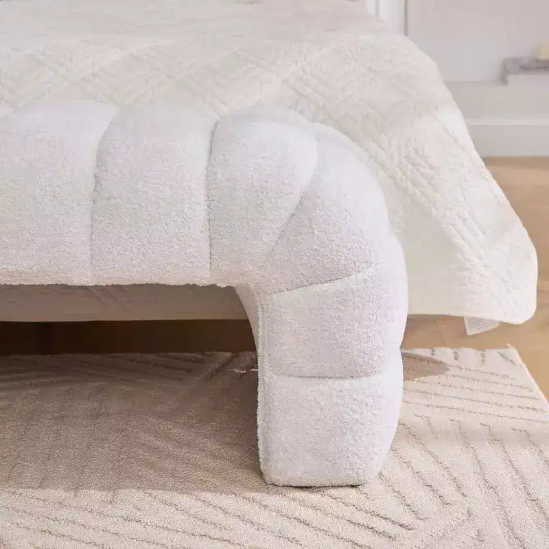 TUYOHW Moderna Panca Ottomana con Tessuto Chenille Trapuntato, Panca da Fondo Letto, Daybed Rettangolare, Sgabello per Toeletta per Soggiorno, Ingresso
