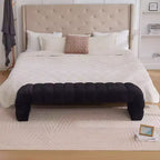 TUYOHW Moderna Panca Ottomana con Tessuto Chenille Trapuntato, Panca da Fondo Letto, Daybed Rettangolare, Sgabello per Toeletta per Soggiorno, Ingresso