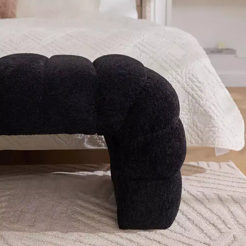 TUYOHW Moderna Panca Ottomana con Tessuto Chenille Trapuntato, Panca da Fondo Letto, Daybed Rettangolare, Sgabello per Toeletta per Soggiorno, Ingresso