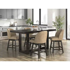 Signature Design by Ashley Neymorton - Sgabelli da Bar Girevoli con Altezza Contatore, Set da 2, Ecopelle Marrone
