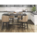 Signature Design by Ashley Neymorton - Sgabelli da Bar Girevoli con Altezza Contatore, Set da 2, Ecopelle Marrone