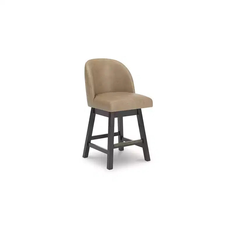 Signature Design by Ashley Neymorton - Sgabelli da Bar Girevoli con Altezza Contatore, Set da 2, Ecopelle Marrone