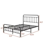 MAYEERTY Struttura Letto a Piattaforma in Metallo Full Size con Robusto Supporto a Doghe e Spazio Contenitore Sotto il Letto per Camera da Letto