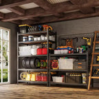 Scaffale portaoggetti a 5 ripiani, scaffalatura da garage resistente e regolabile in metallo, scaffale da garage per cantina, magazzino, dispensa, ripostiglio, cucina