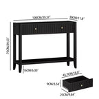 Consolle Tavolo d'ingresso Tavolino da divano Tavolino d'appoggio con cassetti e ripiano, Nero - ModernLuxe