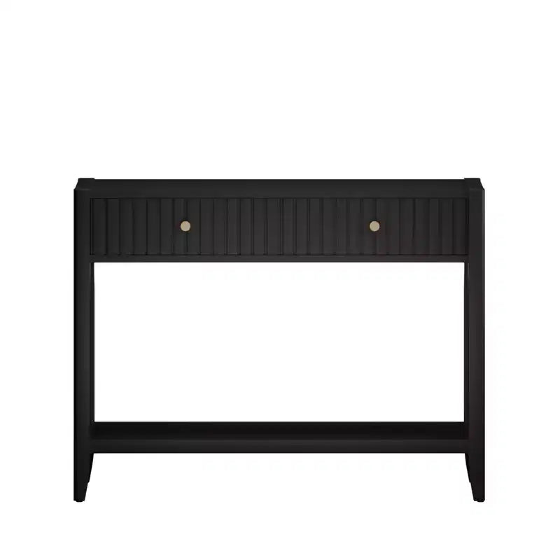 Consolle Tavolo d'ingresso Tavolino da divano Tavolino d'appoggio con cassetti e ripiano, Nero - ModernLuxe