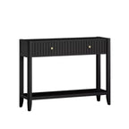 Consolle Tavolo d'ingresso Tavolino da divano Tavolino d'appoggio con cassetti e ripiano, Nero - ModernLuxe