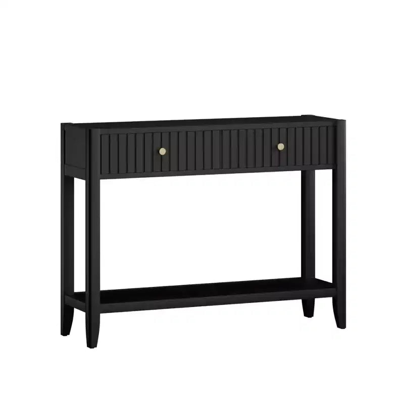 Consolle Tavolo d'ingresso Tavolino da divano Tavolino d'appoggio con cassetti e ripiano, Nero - ModernLuxe