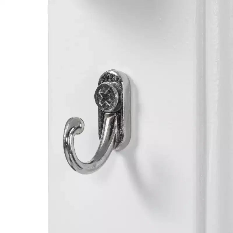 Tocador Truccabianco Fluttuante Versatile Theirn con Specchio, 3 Cassetti, 5 Tasche e 5 Ganci